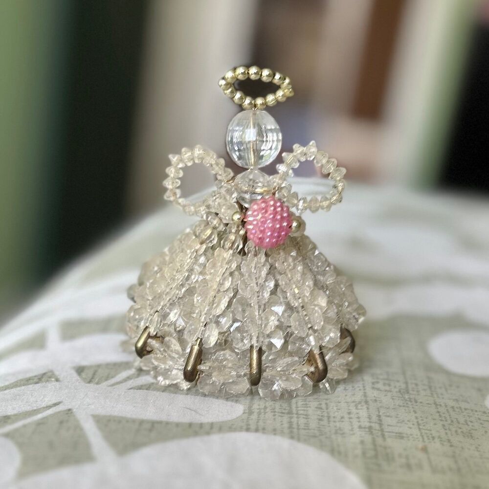 VTG Sparkly Glass Dainty Faith Based Angel Accent Decor Figurine - Picture 6 of 9